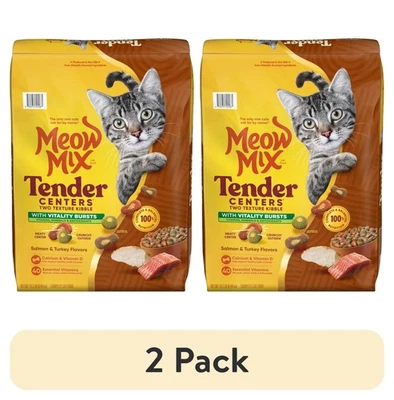 (Paquete de 2) Comida seca para gatos con mezcla de maullido 14,2 lb | Salmón y pavo | Centros de licitación Foto 1 de 4