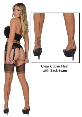 Freya - Medias de nailon con tacón de novedad hasta el muslo aspecto húmedo Foto 1 de 4