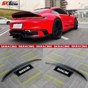Fit For Porsche 992 Carbon Fiber/Glossy Black/Forged/Unpainted Rear Spoiler Wing - Picture 1 of 32