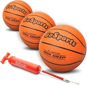 GoSports 5 Inch Mini Basketball 3 Pack with Premium Pump - Regulation, Brown  - Picture 1 of 6