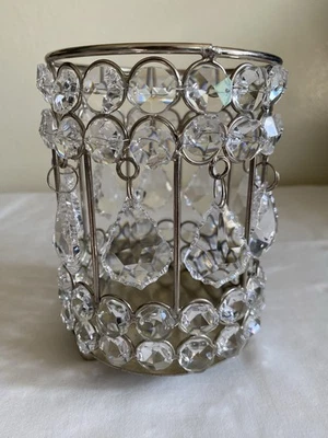 5.50" x 4.25" SUPER BLING crystal candle holders wedding center piece home decor - Image 1 of 4