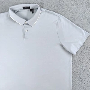 Theory Polo Shirt Mens XXL 2XL Gray Knit Stretch Golf Tech Cotton - Picture 1 of 20