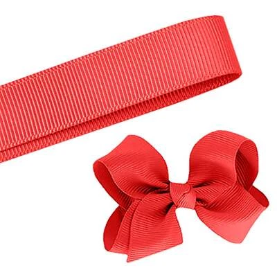 5 Yards Solid Poppy Red Grosgrain Ribbon Yardage DIY Crafts Bows USA - Image 1 of 2