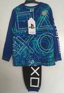 PLAYSTATION BOYS GIRLS PJ PYJAMAS SET LONG SLEEVE PS4 PS5 GAMER 5-6 YEARS BNWT - Picture 1 of 9