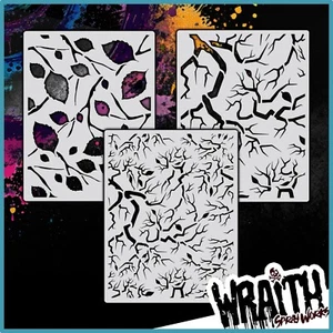 Leaves & Branches Camo Set #2 - Reusable Airbrush Stencil Template - Imagen 1 de 6