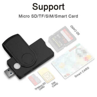 SIM Kartenleser Personalausweis Lesegerät Smart Card Reader Chipkartenleser XS - Bild 1 von 4