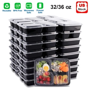 20-100 Meal Prep Food Containers Storage with Lids Reusable Microwavable 32/36oz - Picture 1 of 12