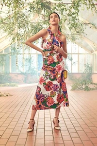 ZIMMERMANN LOVESTRUCK TIE BACK LINEN MIDI DRESS | SIZE 0 AU 8/US 4 | RRR $795 - Picture 1 of 8