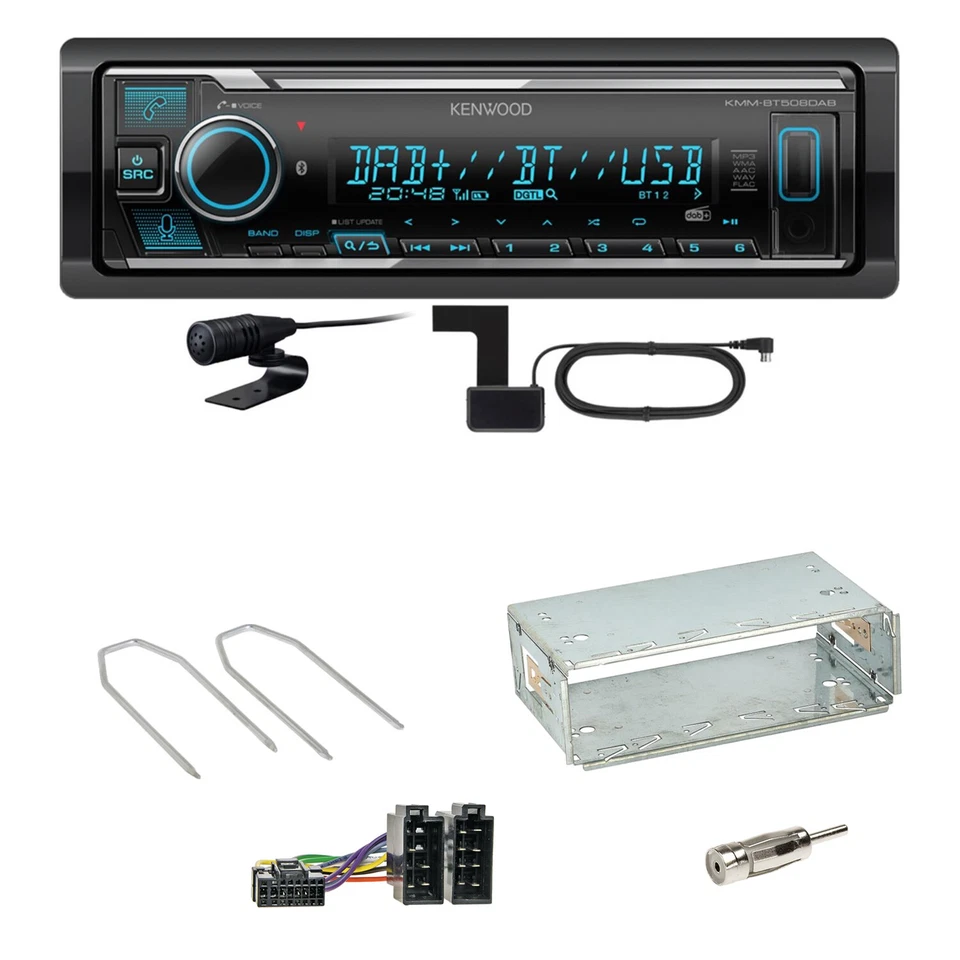 Kenwood KMM-BT508DAB Bluetooth Digitalradio Einbauset für Dacia Duster bis 2012 - Bild 1 von 1