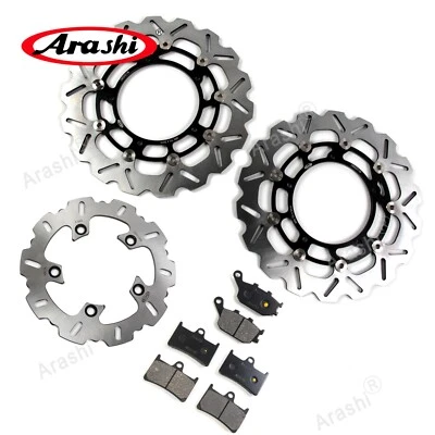 Fit Yamaha YZF R6 2005 - 2016 Front Rear Brake Disc Rotor and Organic Brake Pads - Image 1 of 4