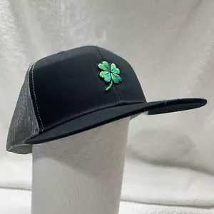 Black Baseball Cap, Shamrock, Adjustable One Size Fit All, Mesh Back. Loc W2 - Picture 1 of 5