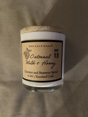 Red Leaf Home Avena Leche y Miel Coco Mezcla de Cera de Abejas 11oz Vela Nueva Foto 1 de 4