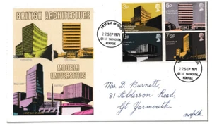 22/9/1971 UK GB FDC - Universities - The Four Universities - Great Yarmouth FDI - Picture 1 of 2