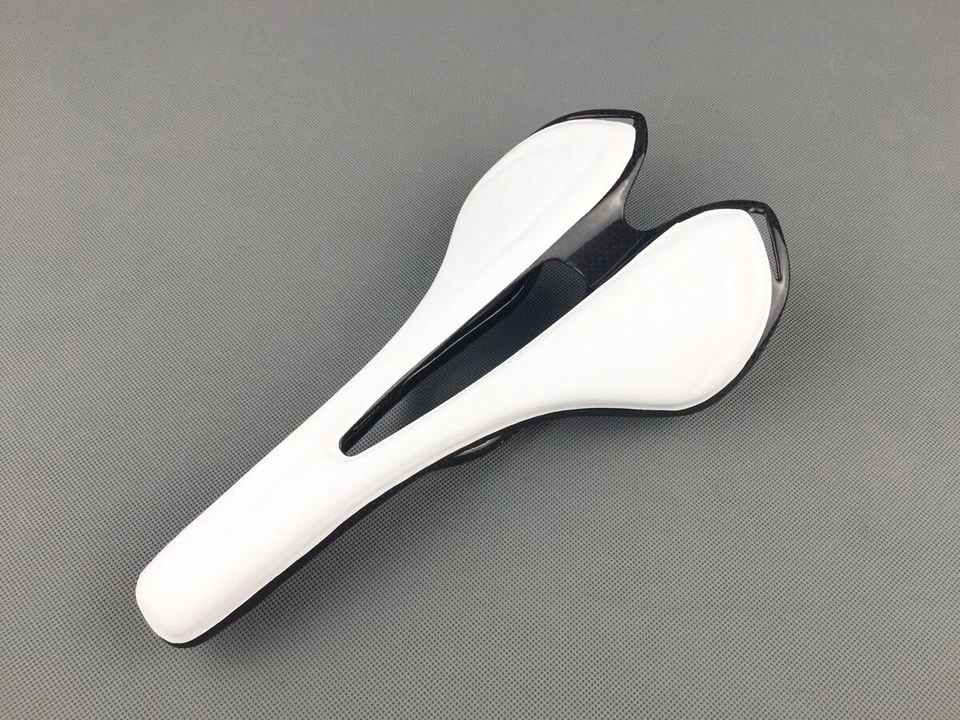 Велосипедное седло из углеродного волокна кожаное сиденье овальная рейка седло для горного велосипеда шоссейного гоночного велосипеда - Изображение 1 из 4