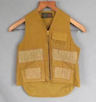 Vintage 1940s Bullseye Bill Hunting Shooting Vest Boys/Youth Size Game Pocket - Image 1 of 4
