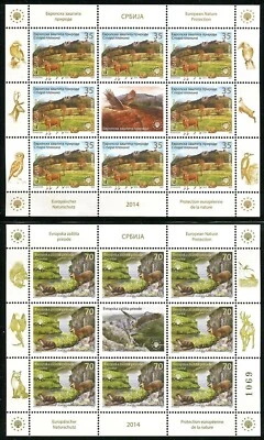 0642 SERBIA 2014 - European Nature Conservation - Fauna - MNH Small Sheet Foto 1 de 2
