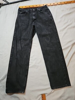 Calça jeans masculina vintage WRANGLER 36x34 preta carvão trabalho ocidental casual  - Imagem 1 de 4
