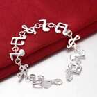 Fashion 925Sterling Solid Silver Jewelry Music Bracelet For Women H242