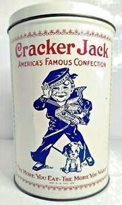 Vintage 1980 Cracker Jack tin Advertisement empty great kitchen decor