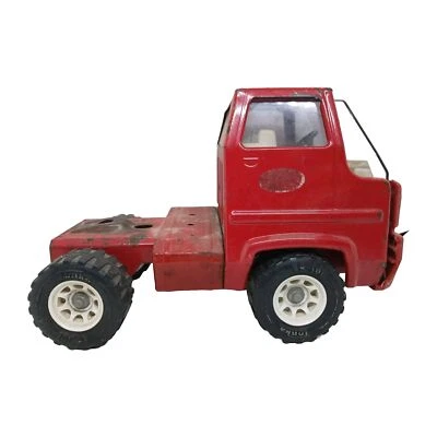 Semirremolque Tonka vintage cabina acero metal y plástico XR-101 con neumáticos rojo 9,5" Foto 1 de 4