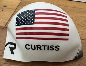 TYR White Large TRACER X Silicone Swim Race Cap H107 Team USA CURTISS New Rare - Picture 1 of 5