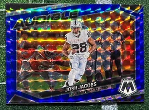 Josh Jacobs 98/99 2023 Mosaic Audible Blue Mosaic Prizm #AS-JJ Raiders - Picture 1 of 3