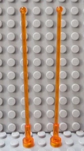 LEGO Classic Space Trans Orange 8 H Long Antenna Transucent Pair as Shown - Picture 1 of 2