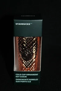 STARBUCKS Holiday 2023 Cold Cup ROSE GOLD Shimmer Christmas ORNAMENT Key Chain - Picture 1 of 1
