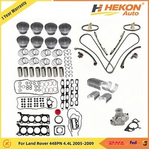 Head Gasket Set Timing Chain Piston Bearings For Land Rover 448PN 4.4L 2005-2009 - Picture 1 of 14