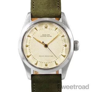 Rolex Oyster Royal Ref.710 1953s SS Leather Cal.625 Manual 32mm Men's Watch - Picture 1 of 12