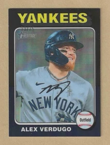 2024 Topps Heritage Alex Verdugo #275 refractor cromado negro #'d 33/75 Yankees - Imagen 1 de 2