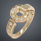 Open Hollow Engagement Men's Ring 14K Yellow Gold Plated White Cubic Zirconia