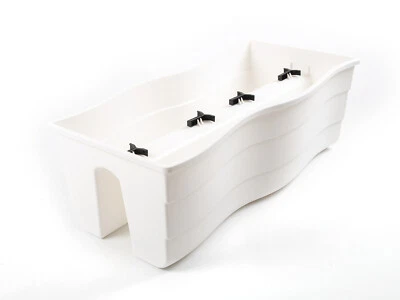 Balkonkasten Blumenkasten L: 60 cm / H: 20cm Weiß Wave - Bild 1 von 4