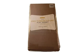 Target Home Twin Flat Sheet Cotton 250 Thread NEW Never Opened - Picture 1 of 4