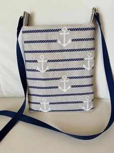Für SIE: Handmade kleine Umhängetasche, Täschchen Schultertasche Maritim Anker - Bild 1 von 4