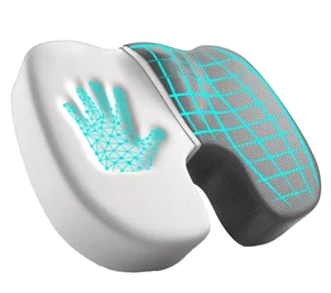Coussin Sédentaire Ergonomique Mémoire de Forme Confort Dos & Siège Chaise Gris - Imagen 1 de 6