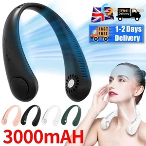 Neckband Fan Bladeless Lazy Neck Hanging Cooler USB Rechargeable Portable Fan - Picture 1 of 11