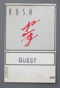 Rush backstage pass satin cloth sticker Grace Under Pressure November 3rd, 1984! - Picture 1 of 1