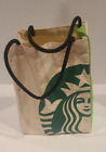 Starbucks Logo Canvas Beige Green Tote Bag  2010  7x10