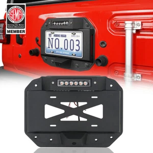 Spare Tire License Plate Relocation Kit w/ Lights Fit Jeep Wrangler JL 2018-2024 - Picture 1 of 12