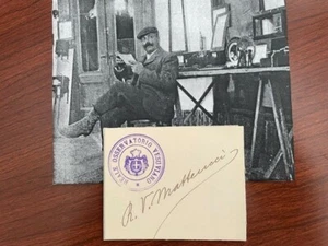 R. VITTORIO MATTEUCCI SIGNED CARD,1906 VESUVIUS VALCANO ERUPTION, GEOLOGIST - Picture 1 of 1