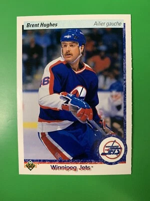 1990-91 Upper Deck French Brent Hughes RC Winnipeg Jets #333  - Image 1 of 2