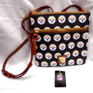 Dooney & Bourke Pittsburgh Steelers schmale Umhängetasche mit doppeltem Reißverschluss 334755048 - Bild 1 von 14