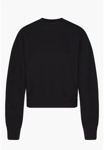 Skims Cotton Fleece Classic Crew Sweatshirt, Onyx, Medium - Picture 1 of 4