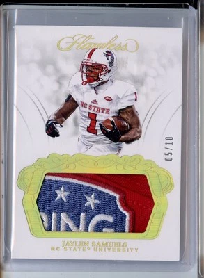 Jaylen Samuels 2018 Panini Flawless Collegiate Patches Gold Rookie Patch 5/10 - Image 1 of 2