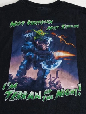 2007 StarCraft T-Shirt M Level 80 Elite Tauren Cheiftain Terran Up The Night  - Image 1 of 4