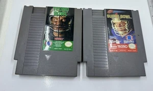 Tecmo Super Bowl & Tecmo Bowl Game Bundle (Nintendo NES, 1991) Authentic Tested - Picture 1 of 3
