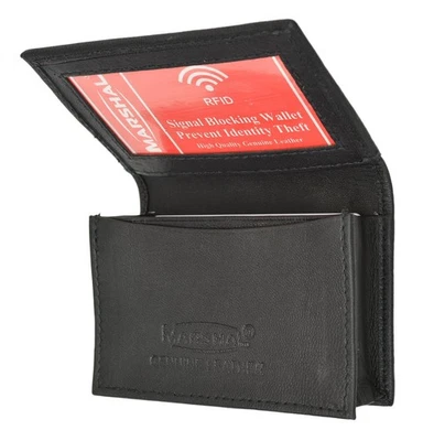 ® RFID Blocking Mens Leather Expandable Business Card Case Wallet - Image 1 of 4