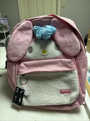 NEW Hot Topic Sanrio My Melody Fuzzy Plush Backpack Book bag BioWorld - Image 1 of 4