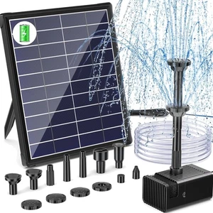 Solar Brunnenpumpe 6W mit 3000mAh Akku – 10 Fontänenstile für Ihren Garten - Bild 1 von 1